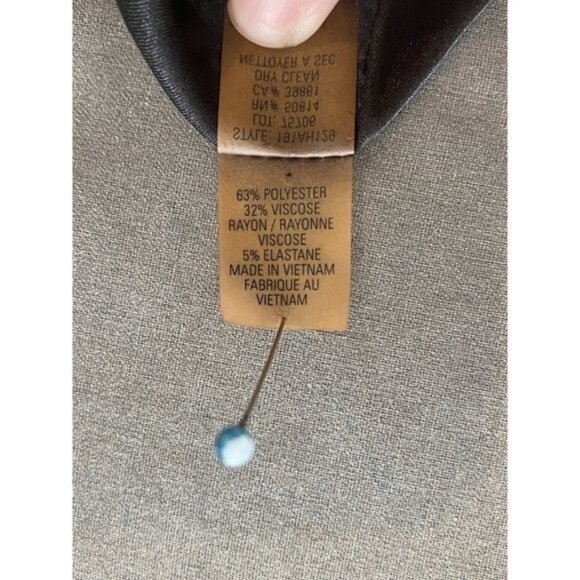 Elie Tahari Pleated Shawl Collar Snap Closure Onyx Black Crepe Knit Blazer Sz 6 - Picture 6 of 6